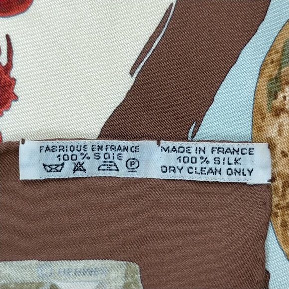 Hermes scarf Carre 90 Browns Silk100% - Picture 4 of 11